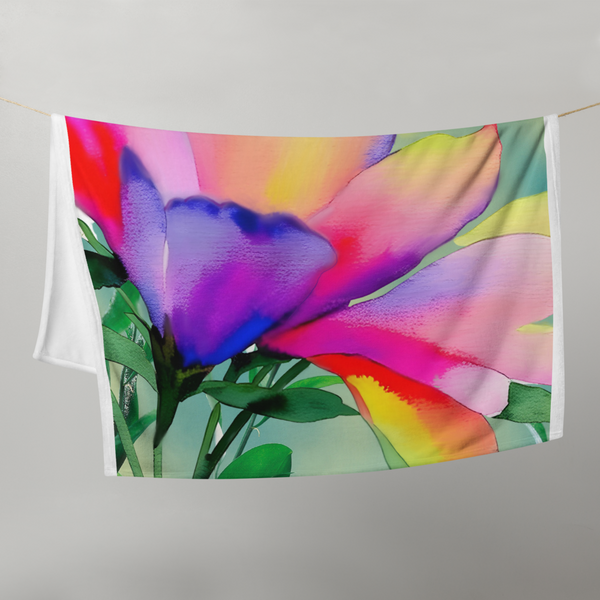 Throw Blanket with Flower Print (POD-H)