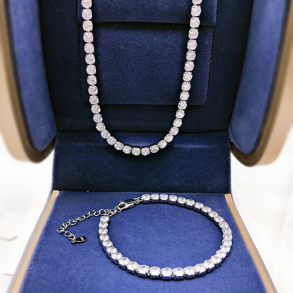 High Carbon Diamond Full Diamond Necklace Row Diamond Chain