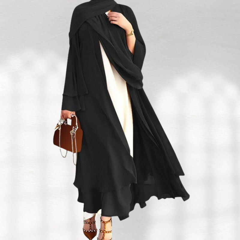 Ramadan Eid Mubarak Chiffon Open Abaya Kimono Dubai Turkey Islam Kaftan Muslim Dress