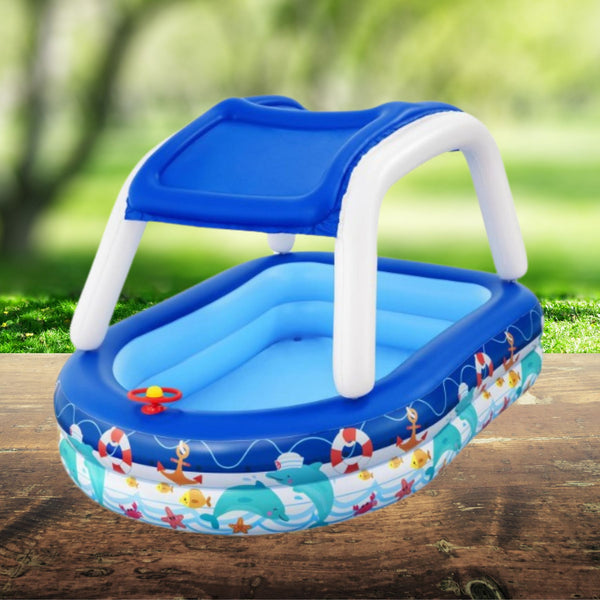 Boat Type Sunshade Children's Swimming Pool with Padding