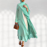 Ramadan Eid Mubarak Chiffon Open Abaya Kimono Dubai Turkey Islam Kaftan Muslim Dress