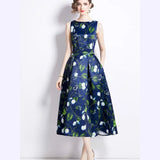 2024 New Summer French Sleeveless high-waisted Dress Three-dimensional Tailoring Waist Collection A-line Vintage Vestidos