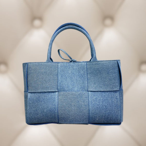 Woven Quilted Denim Bag