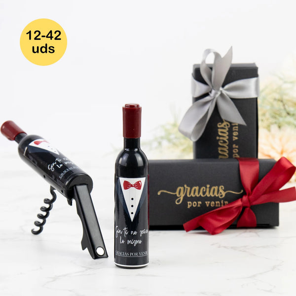 12-42 pcs/lot of Corkscrew and Bottle Opener with Tuxedo Label, Option Box, Non-customisable and Editable Sticker, Wedding Guest Details, Guest Gift Opener, Gift Store