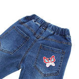 4-15T Girls Jeans For Teenage Kids Pants Children Denim Trousers Blue Stretch Embroidery Flowers Teen Clothes Spring Clothing