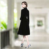 ZUOMAN Women Autumn & Winter Elegant Velvet Dress Festa High Quality Vintage Party Robe A-Line Designer Black Vestidos