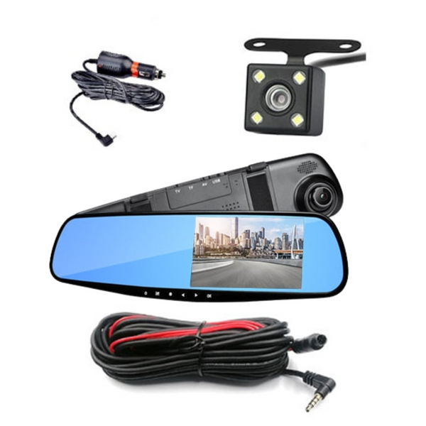 4..3In Dash Cam Car DVR 24H HD 1080P Dash Camera Dual Lens Video Recorder