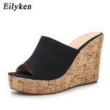 Eilyken 2024 New Summer Casual Cozy Platform Wedges Heels Slippers Ladies Fashion Open Toe Roman Women's Sandals Shoe Size 36-43