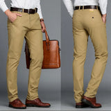 Mens Pants Cotton Casual  Stretch Male Trousers Man Long Straight High Quality 4 Colour Plus Size Pant