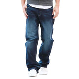 New Fashion Men Jeans Cowboy Straight Loose Baggy Harem Denim Pants Casual Cotton Wide Leg Trousers