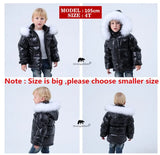 Black Winter Jacket Parka For Boys Winter Coat 90% Down Girls Jackets Children's Clothing Snow Wear Kids Outerwear Boy Clothes