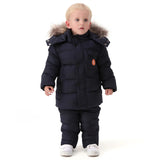 IYEAL Russia Winter Children Clothing Set for Infant Boys Down Cotton Coat +Jumpsuit Windproof Ski Suit Kids Baby Clothes