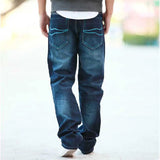 New Fashion Men Jeans Cowboy Straight Loose Baggy Harem Denim Pants Casual Cotton Wide Leg Trousers