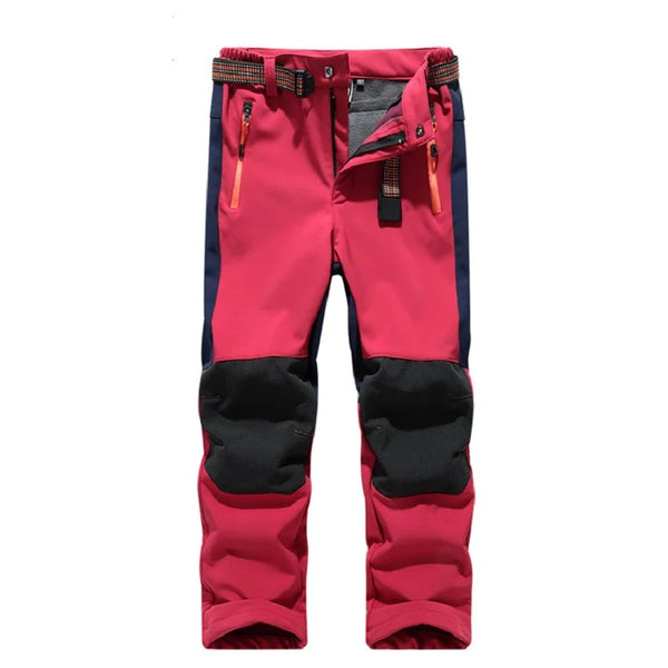 Brand Waterproof Girls Boys Pants Children Outerwear Warm Sporty Climbing Trousers For 5-14 Years Old