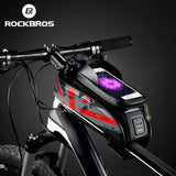 ROCKBROS Bicycle Frame Front Tube Waterproof Bike Bag Touch Screen Bike Saddle Package For 5.8 /6 in Cell Phone Bike Accessories