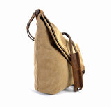 Korean Retro New Vintage Men's military canvas +leather Shoulder Bag Men's Messenger Bag Sling Bag male Cross-body Drop shipping