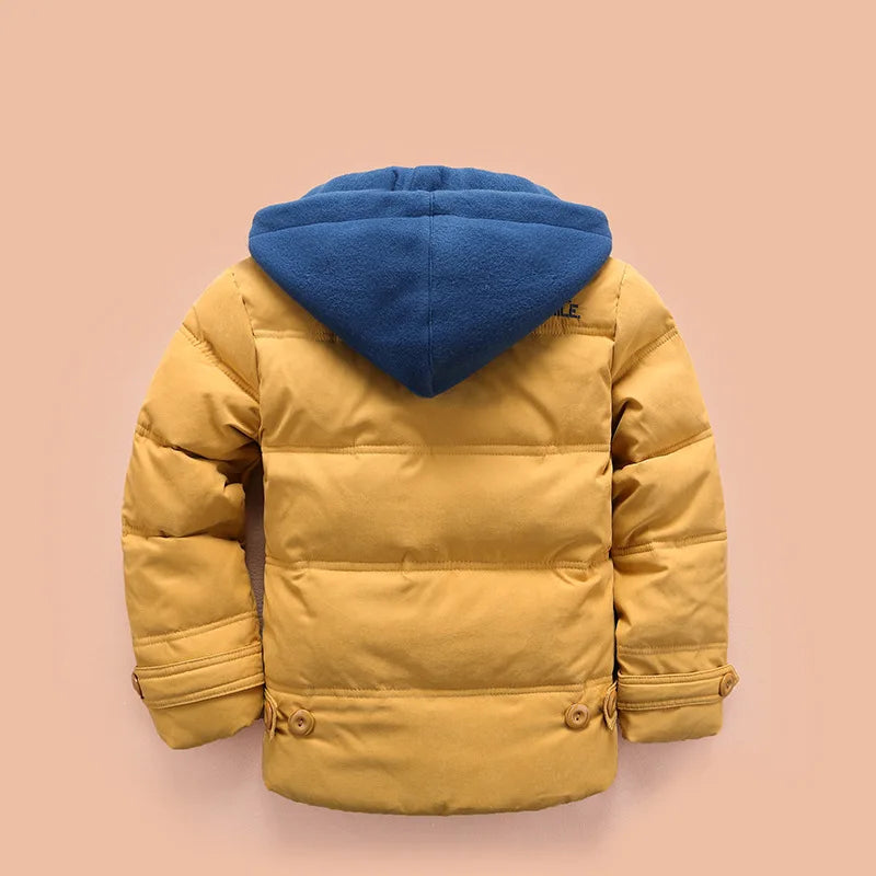 Children's Down Coat Winter Teenage Baby Boys Girls Cotton-padded Parka & Coats Thicken Warm Long Jackets Toddler Kids Outerwear