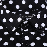 Men's Polka Dot Printing Long Sleeve Shirt Fashion Male Dress Shirts Casual Formal Cotton Black White Dots Youth Clothing