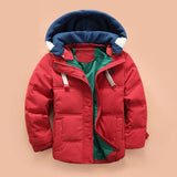 Children's Down Coat Winter Teenage Baby Boys Girls Cotton-padded Parka & Coats Thicken Warm Long Jackets Toddler Kids Outerwear