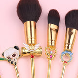 8pcs/Set Online Game Makeup Brushes Set Soft Hair Bright Gold Foundation Concealer Eye Shadow Brushes Magic Girl Makeup Brush