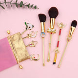 8pcs/Set Online Game Makeup Brushes Set Soft Hair Bright Gold Foundation Concealer Eye Shadow Brushes Magic Girl Makeup Brush