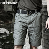 ReFire Gear Summer Rip-stop Tactical Military Shorts Men Waterproof Camouflage Cargo Shorts Casual Loose Cotton Camo Army Shorts