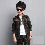 Male Child Clothing Autumn Set Camouflage Cotton 100% Sports Sets Child Spring Boy Long-sleeve + Pants 2pcs