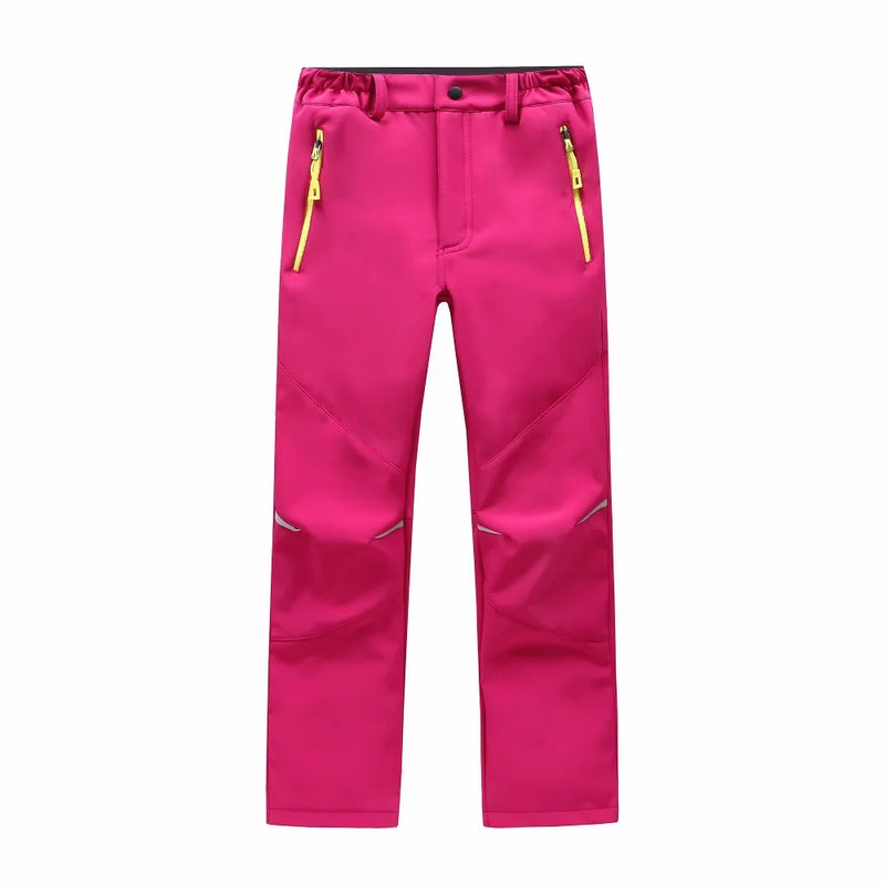 Brand Waterproof Windproof Boys Girls Pants Children Outerwear Warm Trousers Sporty Climbing Trousers For 4-16 Years Old