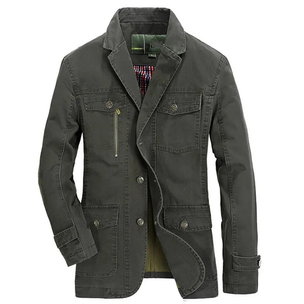 Spring Autumn Military Blazer Jacket Men Casual Cotton Washed Coats Army Bomber Suit Jackets Denim Cargo Trench