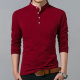 High Quality Men Polo Shirt Mens Long Sleeve Solid Polo Shirts