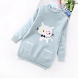 2024 New Big Girls Sweaters 6-14 Years Children Clothing Girls Sweaters 88215 Knit Sweaters