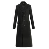 New Autumn and Winter Fine Wool Woolen Cloth Men's Fashion Leisure Business A Long Black Trench Coat Male Casual Trench Coat Men