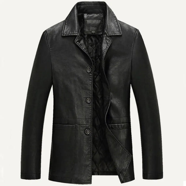 Leather Jacket Men Soft PU Leather Jacket Male Business Casual Coats