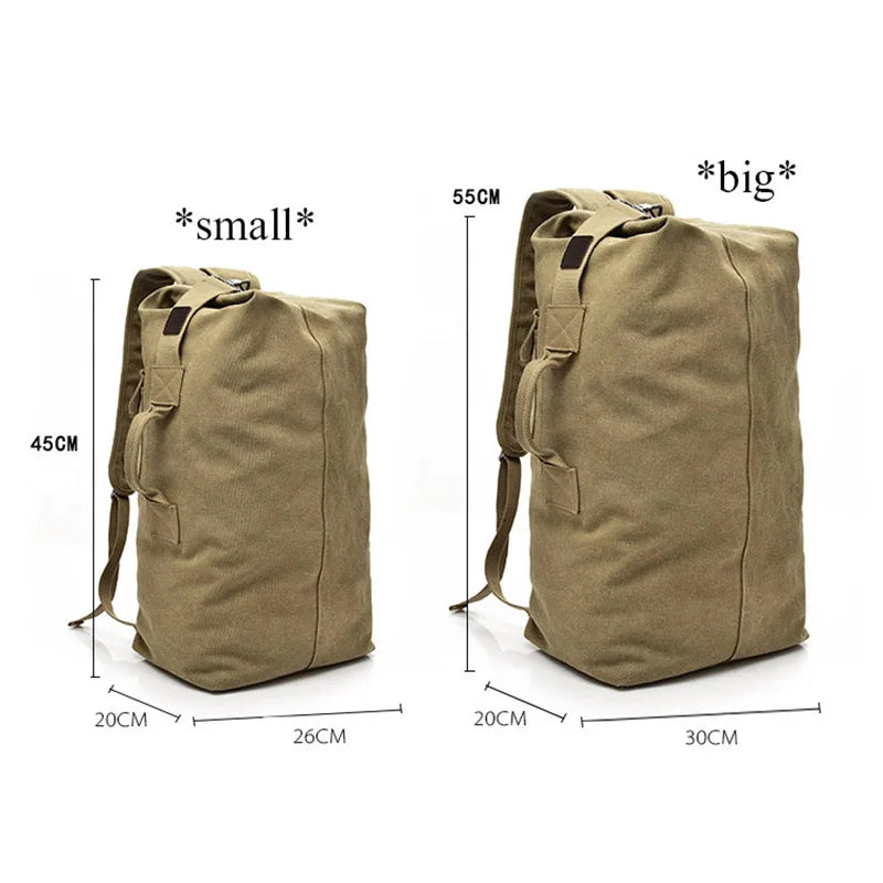 Large Travel Climbing Bag Tactical Military Backpack Women Army Bags Canvas Bucket Bag Shoulder Sports Bag Male Outdoor XA208WD