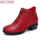 GKTINOO Fashion Women Boots Autumn Boots Genuine Leather Ankle Boots 2024 Winter Warm Fur Plush Women Shoes Big Size 43