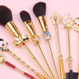 8pcs/Set Online Game Makeup Brushes Set Soft Hair Bright Gold Foundation Concealer Eye Shadow Brushes Magic Girl Makeup Brush