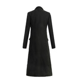 New Autumn and Winter Fine Wool Woolen Cloth Men's Fashion Leisure Business A Long Black Trench Coat Male Casual Trench Coat Men