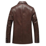 Leather Jacket Men Soft PU Leather Jacket Male Business Casual Coats