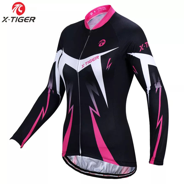 X-Tiger Anti-UV Women Cycling Jersey Long Sleeve Autumn Women MTB Bike Clothes Wear Cycling Bicycle Clothing Ropa Ciclismo