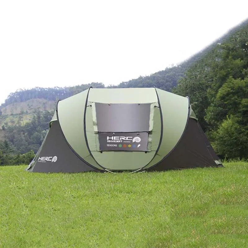 New Arrival 3-4 Person Ulttralarge Automatic Windproof Pop Up Fast Opening Camping Large Gazebo Beach Tent