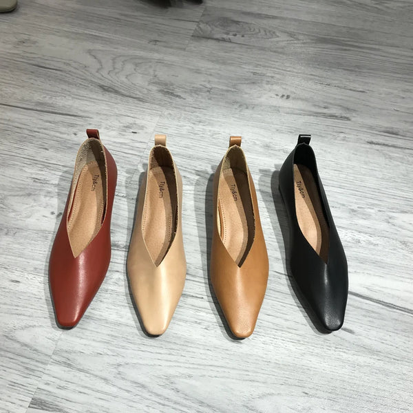 2024 New Spring Flat Shoes Leisure Women Flats Female Soft Sole Ladies Footwear Comfortable Casual Lady Square Toe Shoes Girl