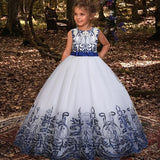 2024 Formal Girl Bridesmaid Dress Kids Clothes Baby Birthday Children Lace Princess Party Wedding Evening Prom Costume Vestidos