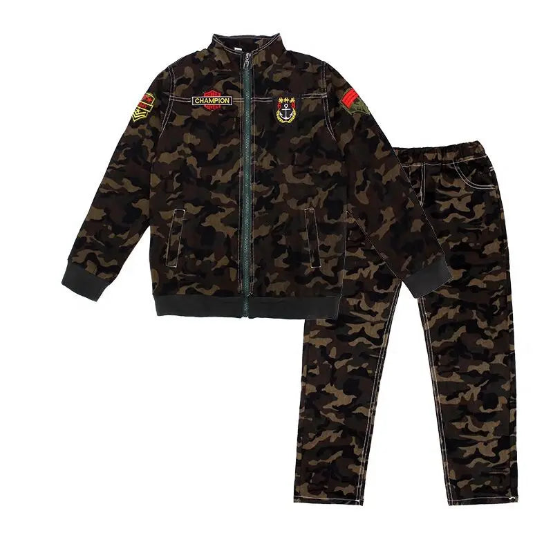 Male Child Clothing Autumn Set Camouflage Cotton 100% Sports Sets Child Spring Boy Long-sleeve + Pants 2pcs