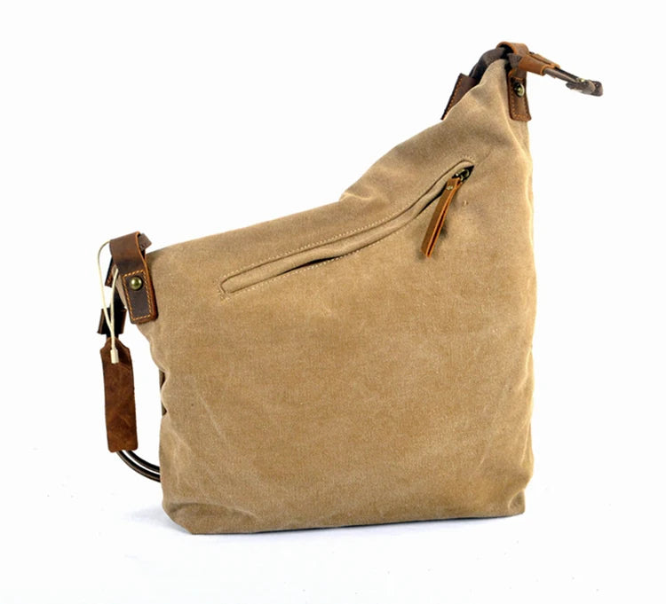 Korean Retro New Vintage Men's military canvas +leather Shoulder Bag Men's Messenger Bag Sling Bag male Cross-body Drop shipping