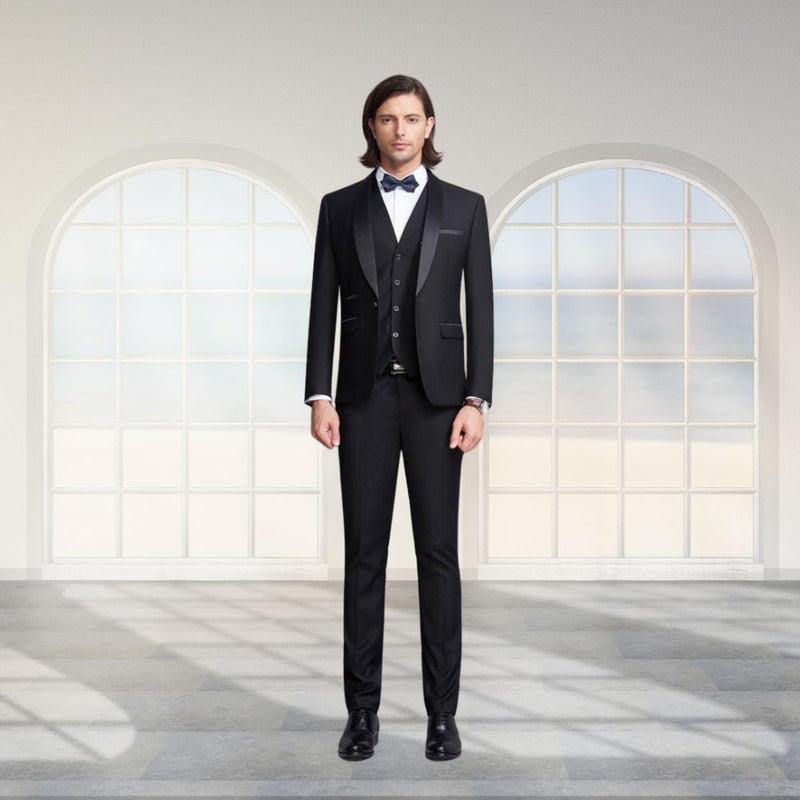 3-Piece Slim-Fit Tuxedo Suit