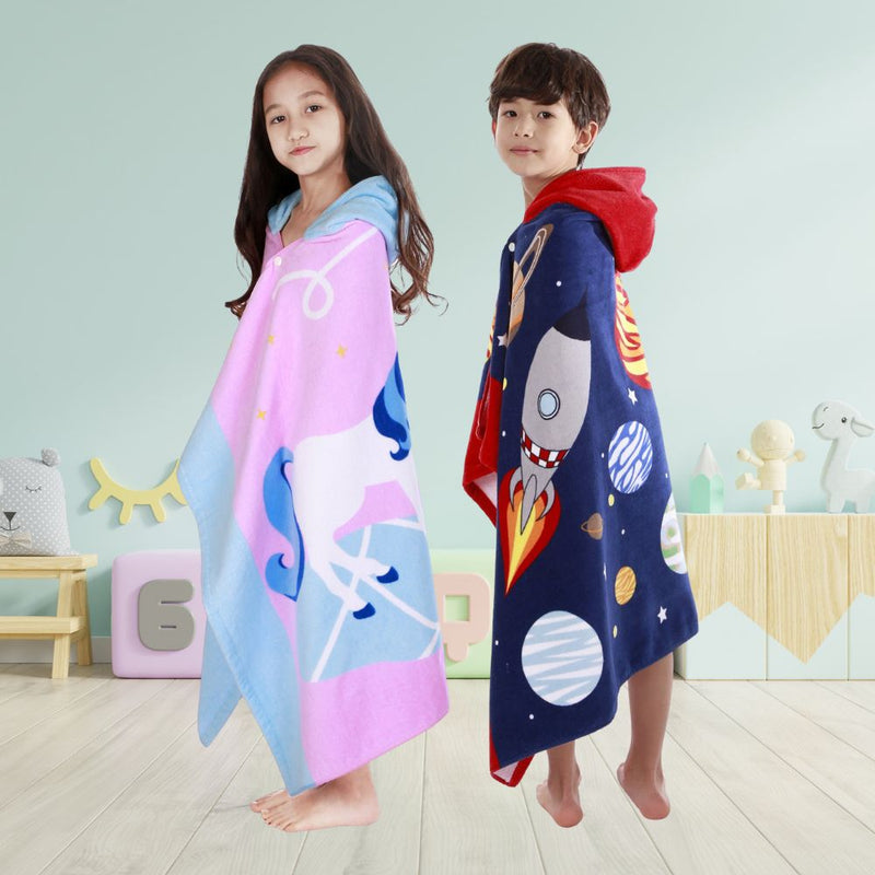 Children's Wearable Beach Towel Cotton Hooded