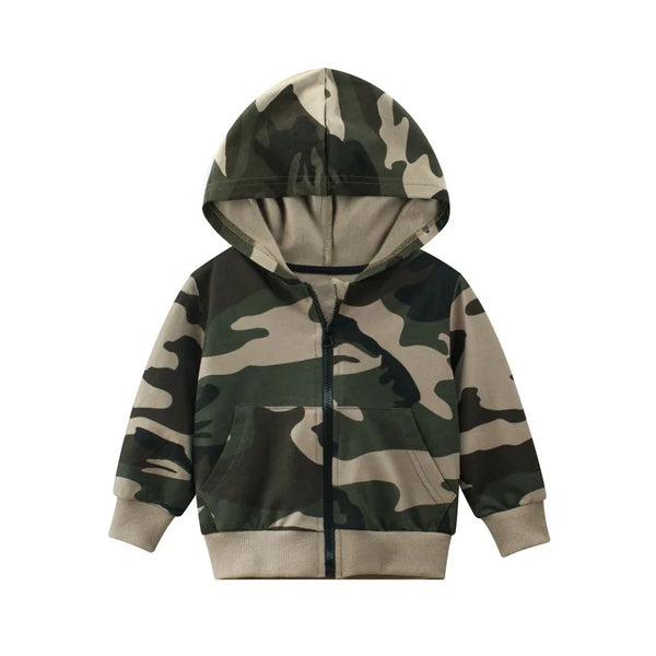 Boys Children's Camouflage Clothing Sets Camo Hoodie Suit Long Sleeve Hooded Jacket Coat + Sports Pants 2024 Spring Autumn