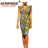 2024 African Summer Women Dress AFRIPRIDE Fashion Short Batwing Sleeve V-neck Knee-length Casual Cotton Dress for Women A7225121