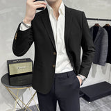 2024- New Men's Slim-fit Fashion Gentleman Trend All-in-one Italian Style Hosts High-end Middle-aged Business Casual Blazer Suit