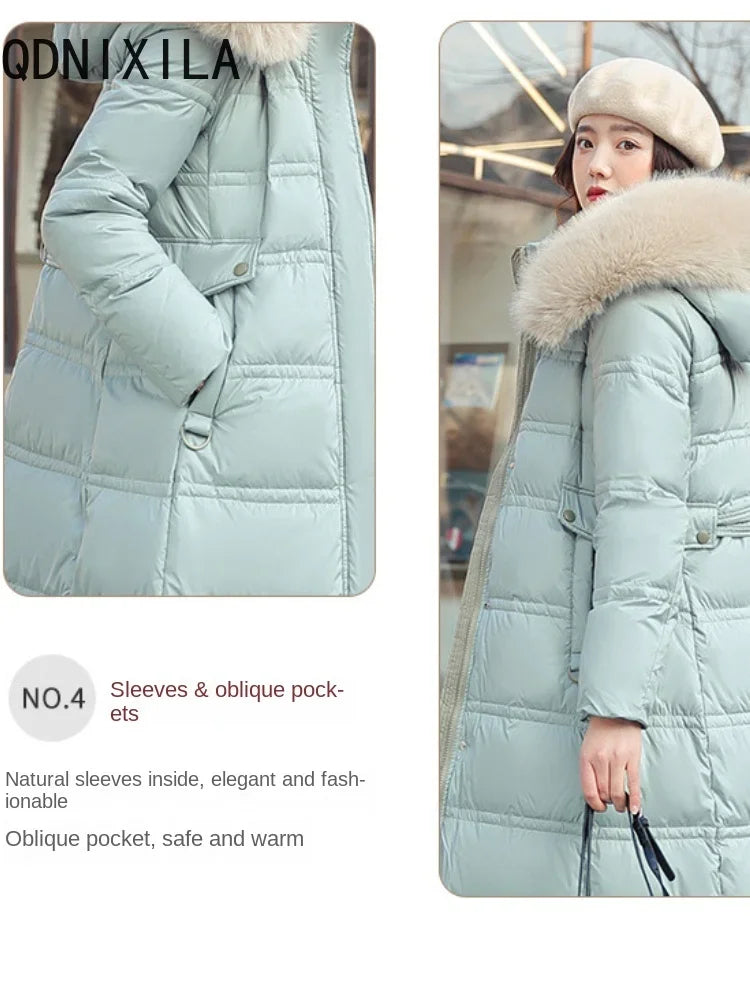 Fashion Parkas for Women Korean Casual Jackets Elegant Oversized Coats New Thicken Warm Long Sleeve Top Autumn Winter